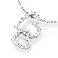 Smart Jewel Herzkette »Herz an Herz mit Zirkonia Steinen, Silber 925«