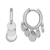 CAÏ Paar Creolen »Boho dangling hoops 925/- Sterling Silber rhodinie«, Creolen