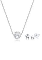 Elli Damesketting bol met kristallen in 925 sterling zilver