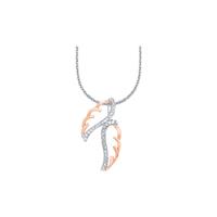 Ketting met hanger voor dames, sterling zilver 925, zirkonia (synth.) vleugels