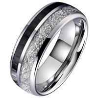 tomjaxon Wolfraam heren ring Carbon Vermiculiet Inlay-22mm
