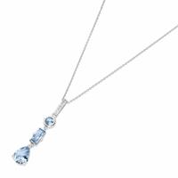GIORGIO MARTELLO MILANO Kette mit Anhänger »mit Zirkonia + synth. hellblaue Spinelle, Silber 925«