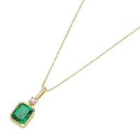 GIORGIO MARTELLO MILANO Kette mit Anhänger "mit Zirkonia weiß + rosé und grünem Kristallstein, Silber 925"