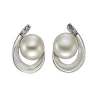 Zeeme Ohrstecker »925/- Sterling Silber Perle weiß«