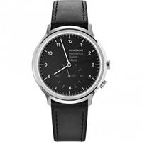Mondaine Helvetica Regular 2nd Time Zone Unisexuhr in Schwarz MH1R2020LB