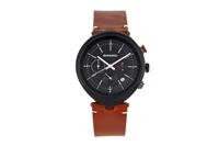 Breed Tempest chronograaf horloge met leren bandje met datum