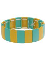 Leslii Armband, mit zweifarbigen Metall-Streifen