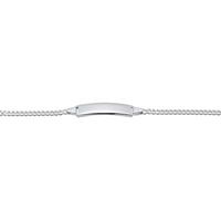 Lilly plaatarmband - zilver - gourmetschakel - rechthoekig plaatje - 15 + 2 cm