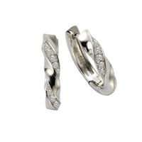 Zeeme Creolen »925/- Sterling Silber Zirkonia weiß«