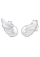 Elli Kinderen Stud Oorbellen Vleugels Engel Religie Symbool in 925 Sterling Zilver Gold Plated