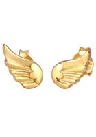Elli Kinderen Stud Oorbellen Vleugels Engel Religie Symbool in 925 Sterling Zilver Gold Plated