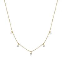 Glanzstücke München Silberkette 5 Zirkonia-Steinchen gelbgold, aus Sterling Silber
