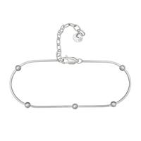 CAÏ Fußkette »925/- Sterling Silber rhodiniert Schlangenkette vi«, Fußkette