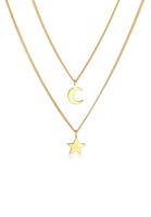 Elli Dames Laag Sterrenmaan Astro 2-laags Trend in 925 Sterling Zilver