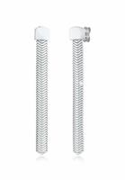 Elli PREMIUM Dames Oorbellen Ketting Visgraat Trend in 925 Sterling Zilver Verguld