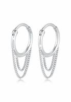 Elli Dames Creolen Curb Chain Trend Blogger in 925 Sterling Zilver Verguld