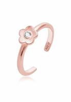 Elli Kinderen Bloem Verstelbaar met Kristal in 925 Sterling Zilver