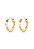 Elli Dames Mini Creolen Gestructureerde Basis in 925 Sterling Zilver