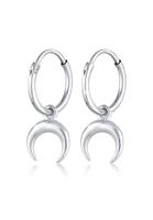 Elli Dames Creolen Halve Maan Sikkel Hanger Astro Look Trend in 925 Sterling Zilver