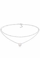 Elli Elli Halsketting Dames Choker Bal Laagje Trend met Synthetische Opaal in 925 Sterling Zilver