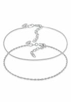 Elli PREMIUM Dames Set Koord Ketting Venetiaans Basic Filigraan Verstelbaar in 925 Sterling Zilver Verguld