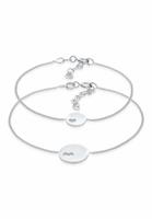 Elli Dames Plate Hart Moeder Kind Set in 925 Sterling Zilver Verguld