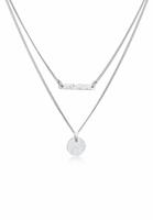Elli Ketten-Set »Layer Stab Plättchen Kreis Geo 2-lagig 925 Silber«