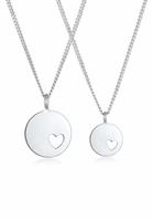 Elli Dames plaat hanger Hart Uitgesneden Moeder Dochter Liefde in 925 Sterling Zilver