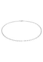 Elli Elli Halsketting Dames Links Ovale Grove Basis Ketting Minimal Trend in 925 Sterling Zilver