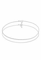 Elli PREMIUM Dames Choker Set Solitaire Trend met Labradoriet Edelsteen in 925 Sterling Zilver