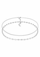 Elli Dames Choker Set Venetiaanse Ketting Platelet Basic Verstelbaar in 925 Sterling Zilver