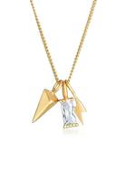 Elli Dames hanger rechthoek bliksemschicht pijl met zirkonia kristallen in 925 Sterling Zilver