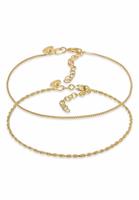 Elli Armband Set »Kordelkette Gedreht Venezianer 2er Set 925 Silber«
