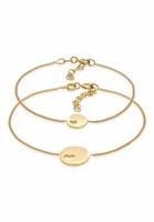 Elli Dames Plate Hart Moeder Kind Set in 925 Sterling Zilver Verguld