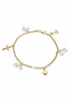 Elli Bettelarmband »Kreuz Herz Anker Swarovski Kristalle Silber«