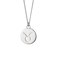 CAÏ Kette mit Anhänger »Stier Sternzeichen 925/- Sterling Silber rhodinier«, Ankerkette
