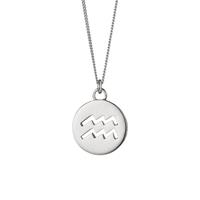 CAÏ Kette mit Anhänger »Wassermann Sternzeichen 925/- Sterling Silber rhod«, Ankerkette