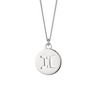 CAÏ Kette mit Anhänger »Zwilling Sternzeichen 925/- Sterling Silber rhodin«, Ankerkette