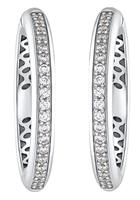JOOP! hoepel oorbellen voor dames, 925 Sterling zilver, zirkonia synth.