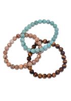 Firetti Armband Set »Edelstein« (Set, 3-tlg), Made in Germany - mit Amazonit, Tigerauge, Jaspis