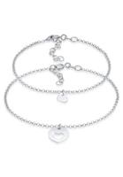 Elli Dames Moeder Dochter Set Hart Plaatje Uitgesneden in 925 Sterling Zilver