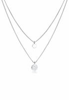 Elli Elli Halsketting Dames Laag Plaatje Hanger Basis Gehamerd in 925 Sterling Zilver