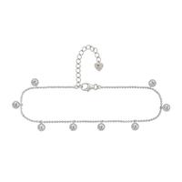 CAÏ Fußkette »925/- Sterling Silber rhodiniert Anhänger rund Zir«, Fußkette