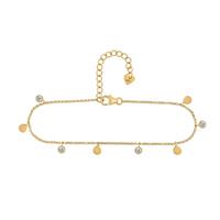 CAÏ Fußkette »925/- Sterling Silber vergoldet Anhänger Plättchen«, Fußkette