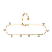 CAÏ Fußkette »925/- Sterling Silber vergoldet Anhänger rund Zirk«, Fußkette