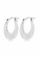 Elli Dames Creolen Structuur Blogger Opvallend in 925 Sterling Zilver