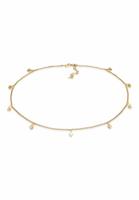 Elli Dames Choker Eenzaam Fonkelend met Zirkonia Kristallen in 925 Sterling Zilver
