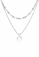 Elli Dames Laagjesplaat Hanger Halve Maan Astro Trend in 925 Sterling Zilver
