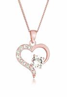 Elli Dames hart liefde met kristallen in 925 sterling zilver