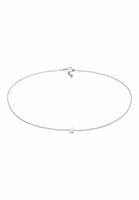 Elli Dames Choker Solitaire Basic Classic met Roze Kwarts in 925 Sterling Zilver